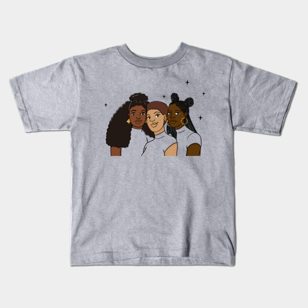 Brown Skin Girls Kids T-Shirt by Coily And Cute